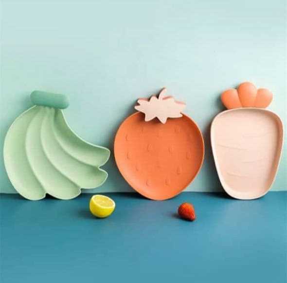 ظرف بشقاب طرح میوه+خرید ظروف فانتزی آشپزخانه موز پرتقال توت فرنگی و هویچ مدل ۲۰۲۲