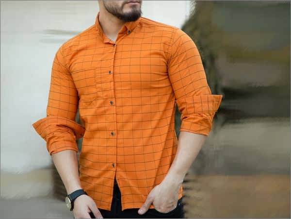 پیراهن نارنجی مردانه