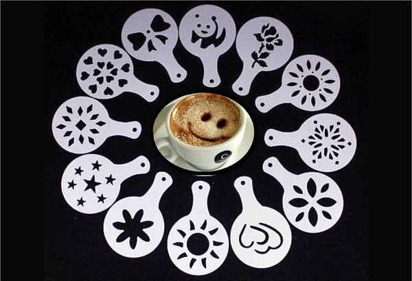  شابلون طراحی روی قهوه